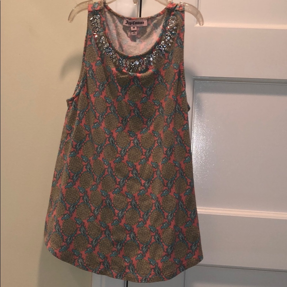 Juicy Couture Pineapple Rhinestone Tank Top